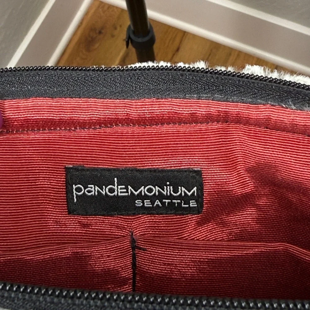 Pandemonium Seattle Faux Fur Handbag Black & Gray Rose Texture